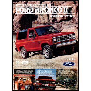 1983 Ford Bronco II 2 Door SUV Vintage Print Ad Off Road Rocky Hills Wall Art